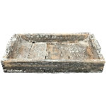Tablett Bloom, grau/weiß, Holz/Metall, 35x20x8 cm