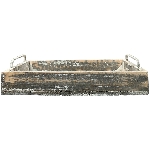 Tablett Bloom, grau/weiß, Holz/Metall, 35x20x8 cm