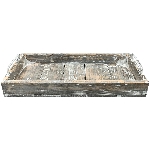 Tablett Bloom, grau/weiß, Holz/Metall, 45x20x8 cm