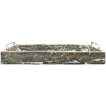 Tablett Bloom, grau/weiß, Holz/Metall, 45x20x8 cm