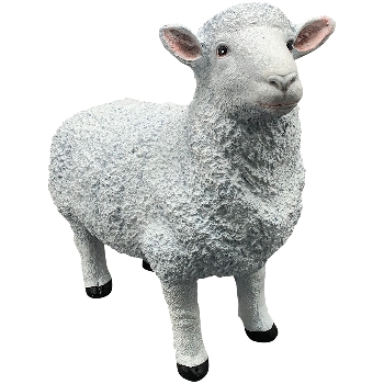 Schaf TARO, weiß, MGO, 75x35x62 cm