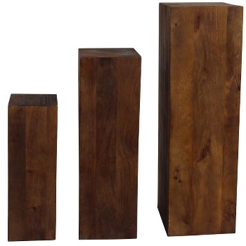 Säulen Set/3 Puri, braun, Holz,
