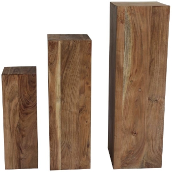 Säulen Set/3 Puri, natur, Holz,