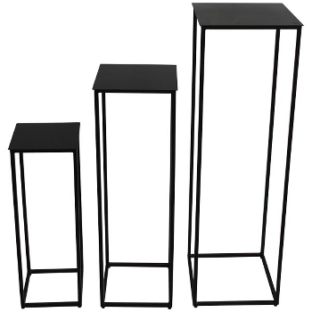 TischSet/3 Puri, schwarz, Metall, 30x30x100 cm