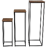 TischSet/3 Puri, schwarz/natur, Metall/Holz,