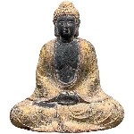 Buddha Valo, grau/gold, MGO, 38x20x40 cm