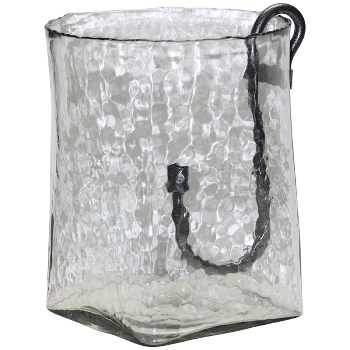 WindLicht Verre, klar/schwarz, Glas/Metall, 11x11x12 cm