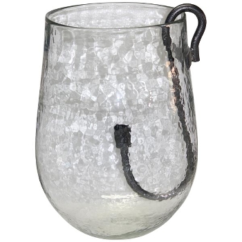 WindLicht Verre, klar/schwarz, Glas/Metall, 23,5x23,5x33,5 cm