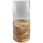 WindLicht Puri, natur, Glas/Holz, 16x16x35,5 cm