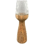 WindLicht Puri, natur, Glas/Holz, 22x22x72 cm