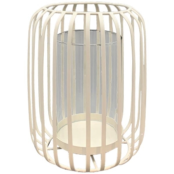 WindLicht Dazz, creme, Metall/Glas, 18x18x22 cm