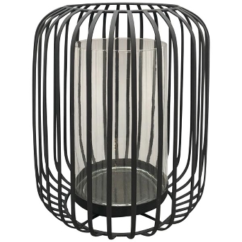 WindLicht Sobre, schwarz, Metall/Glas, 22,5x22,5x27 cm