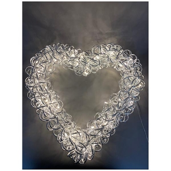 LED Herz Lumière, silber, Alu, 60x17x60 cm