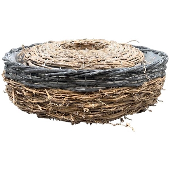 PflanzRingSet/2 Willow, Rattan, 30x30x9 cm, 36x36x9,5 cm