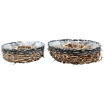 PflanzRingSet/2 Willow, Rattan, 30x30x9 cm, 36x36x9,5 cm
