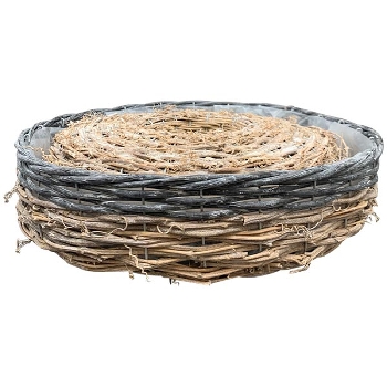 PflanzRingSet/2 Willow, Rattan, 35x35x9 cm, 40x40x10 cm