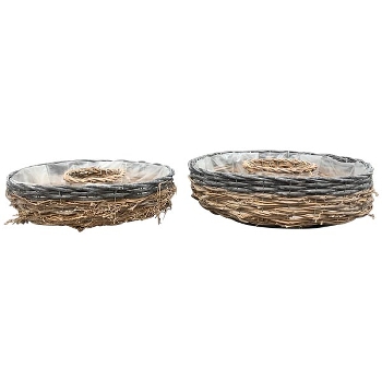 PflanzRingSet/2 Willow, Rattan, 35x35x9 cm, 40x40x10 cm
