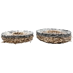 PflanzRingSet/2 Willow, Rattan, 35x35x9 cm, 40x40x10 cm