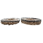 PflanzRingSet/2 Willow, Rattan, 55x55x12 cm, 60x60x13 cm