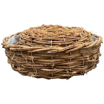 PflanzRingSet/2 Willow, natur, Rattan, 25x25x9 cm, 30x30x9 cm