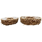 PflanzRingSet/2 Willow, natur, Rattan, 30x30x9 cm, 36x36x9,5 cm