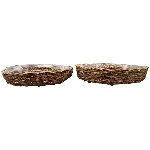 PflanzRingSet/2 Willow, natur, Rattan, 55x55x12 cm, 60x60x13 cm