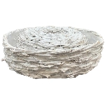 PflanzRingSet/2 Willow, weiß, Rattan, 25x25x9 cm, 30x30x9 cm