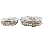 PflanzRingSet/2 Willow, weiß, Rattan, 25x25x9 cm, 30x30x9 cm