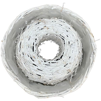 PflanzRingSet/2 Willow, weiß, Rattan, 30x30x9 cm, 36x36x9,5 cm