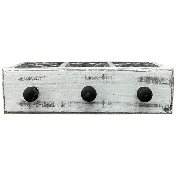 PflanzKasten Bloom, weiß, Holz, 32x10x9 cm
