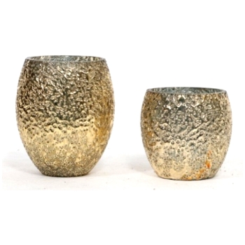 Windlicht Vitreous, gold, Glas, 10x10x10 cm