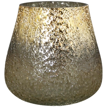 Windlicht Vitreous, gold, Glas, 12x12x13 cm