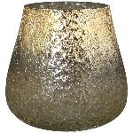 Windlicht Vitreous, gold, Glas, 12x12x13 cm