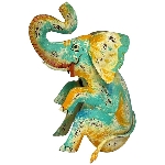 Elefant Kanu, Metall, 29x16x33,5 cm