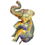 Elefant Kanu, Metall, 36x19x43 cm