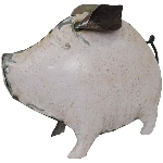 Schwein Kanu, Metall, 40x18x36 cm