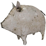 Schwein Kanu, Metall, 50x25x44 cm