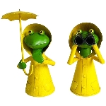 ZaunHocker Frosch Heini Kanu, Metall, 12x11x23 cm, 16x13x27 cm