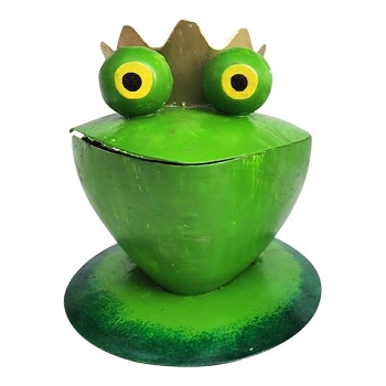Frosch Aschenbecher Kanu, Metall, 10x10x10 cm