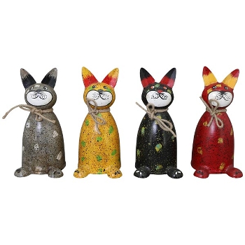 ZaunHocker Katze Kanu, Metall, 10x10x21 cm