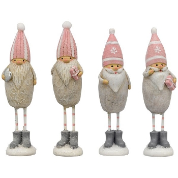 Santa Lilian, pink/grau, Polyresin, 3,5x3x14 cm