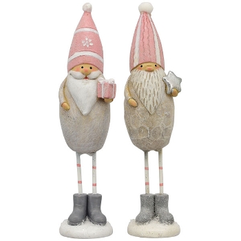 Santa Lilian, pink/grau, Polyresin, 5x4,5x20,5 cm