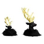 RentierKopf Lilian, schwarz, Polyresin, 12x12x17 cm
