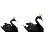Schwan Lilian, schwarz, Polyresin, 20,5x8,5x19,5 cm