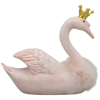 Schwan Lilian, pink, Polyresin, 20,5x8,5x19,5 cm