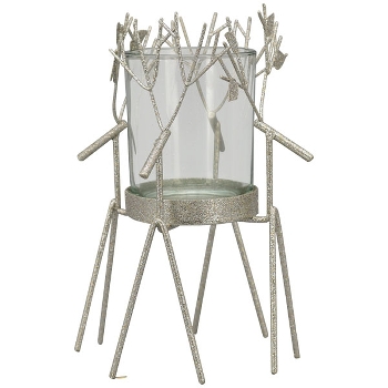 TeelichtHalter Teal, Metall, 21x15,5x15,5 cm