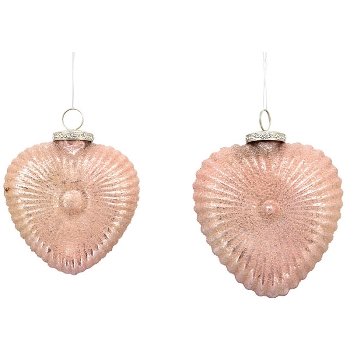 HerzHänger Iride, pink, Glas, 10x4x10,5 cm