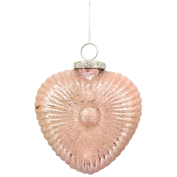 HerzHänger Iride, pink, Glas, 10x4x10,5 cm