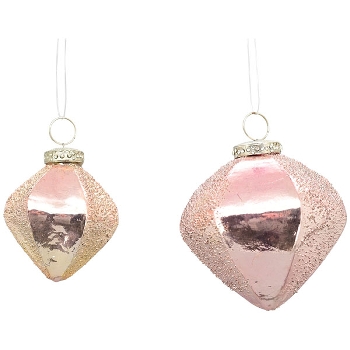 XmasHänger Iride, pink, Glas, 7x7x8,5 cm