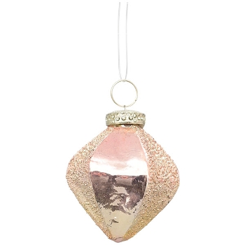 XmasHänger Iride, pink, Glas, 7x7x8,5 cm